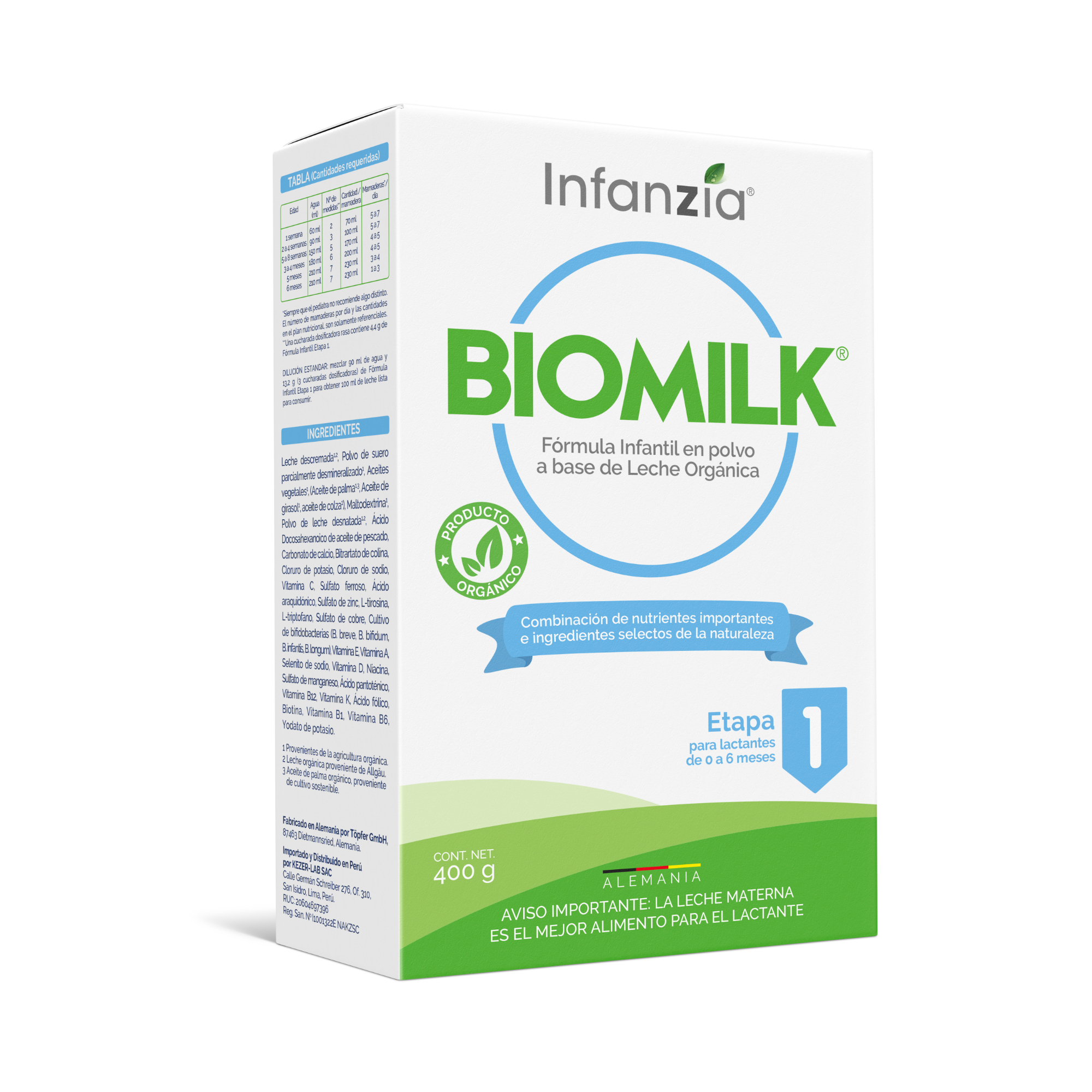 Infanzia Biomilk 1 Fómula Infantil x 400 g xx